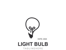Light bulb creative lamp logo icon and business design bulb digital technology smart idea