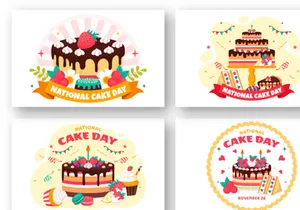 12 National Cake Day Illustration