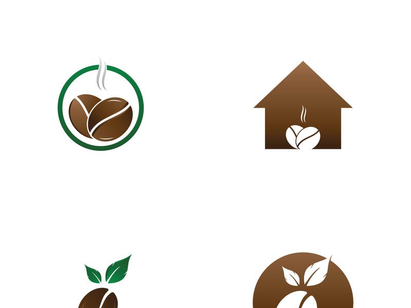 Creative coffee bean logo design.
