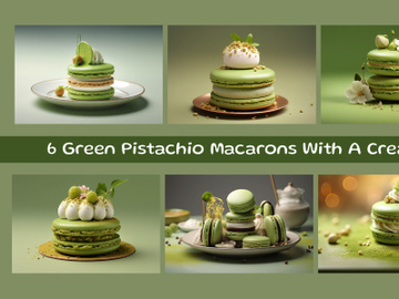 Green Pistachio Macarons With A Creamy preview picture
