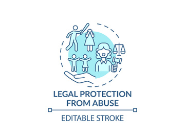 Legal protection from abuse concept icon preview picture