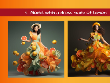 Model with a dress made of lemon and orange preview picture