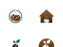 Creative coffee bean logo design.