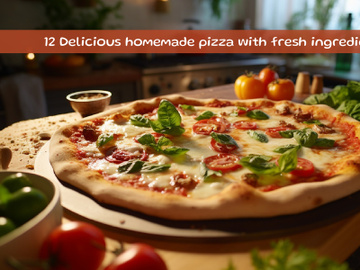 Delicious homemade pizza with fresh ingredients preview picture