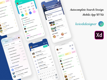 Autocomplete Search Design Mobile App UI Kit preview picture
