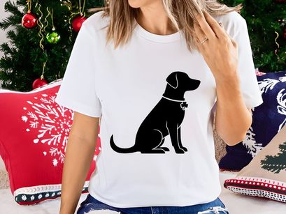 Dog with Clover Collar Silhouette