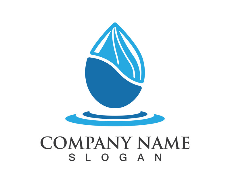 Blue water drop vector logo icon illustration images