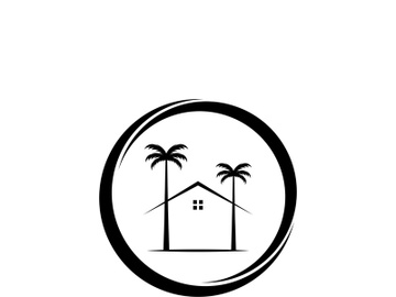 Summer palm tree logo design. preview picture