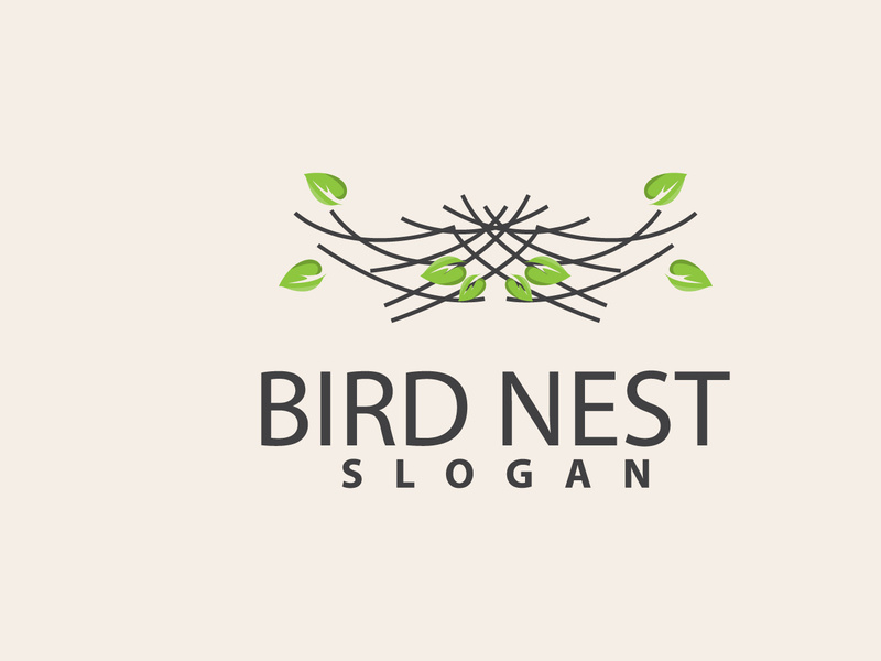 Bird Nest Logo, Bird House Shelter Vector