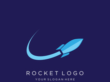 Creative and modern rocket logo,starship launch template.