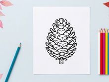 Decorative pine cone illustration for holiday design. Elegant botanical element for seasonal projects.