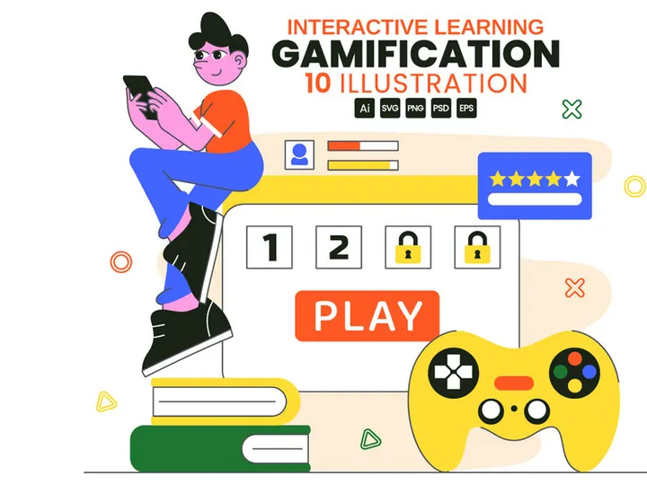 10 Interactive Learning Gamification Illustration