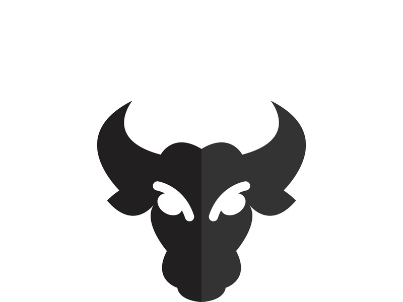 Bull head logo vector icon design illustration