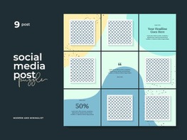 Social Media Post Template Instagram Puzzle Vector preview picture