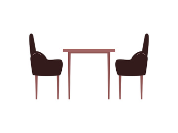 Table and chairs flat color vector object preview picture