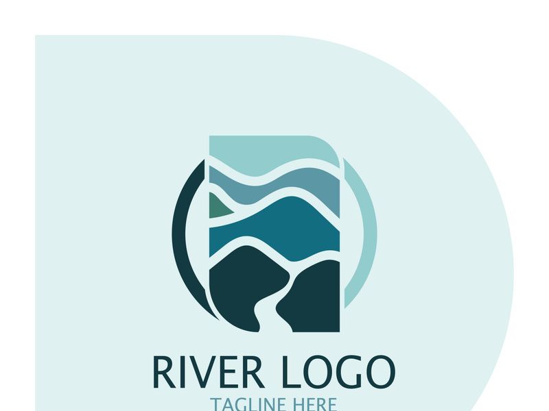 River Logo vector icon illustration design template
