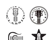 Guitar logo design icon and symbol vector inspiration