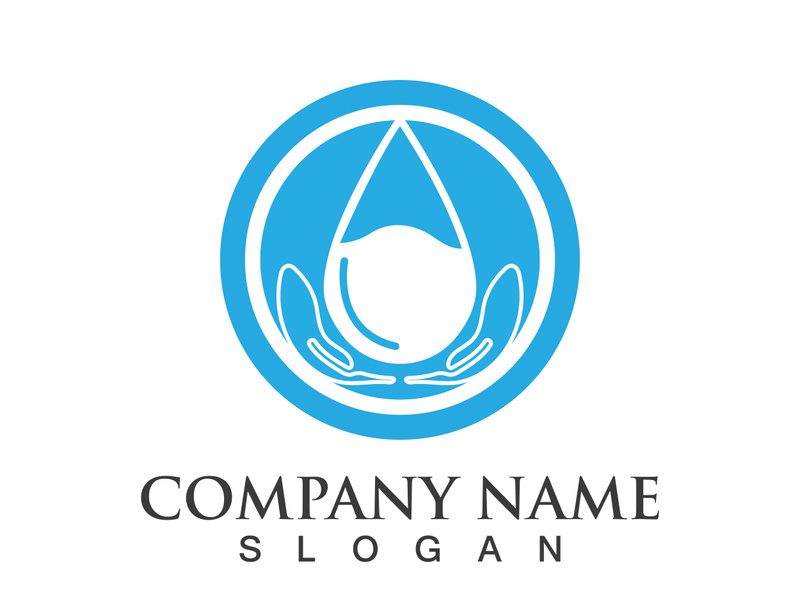 Blue water drop vector logo icon illustration images