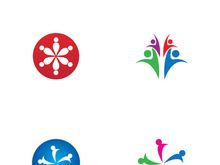 Community of people logo design with creative idea.