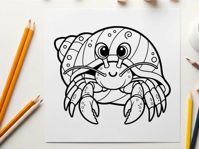 Cute cartoon crab mascot vector illustration flat design