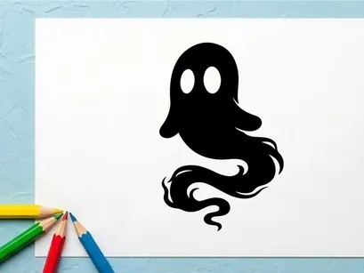 Ilustração de Fantasma Fofo para Halloween ou Temas Assustadores