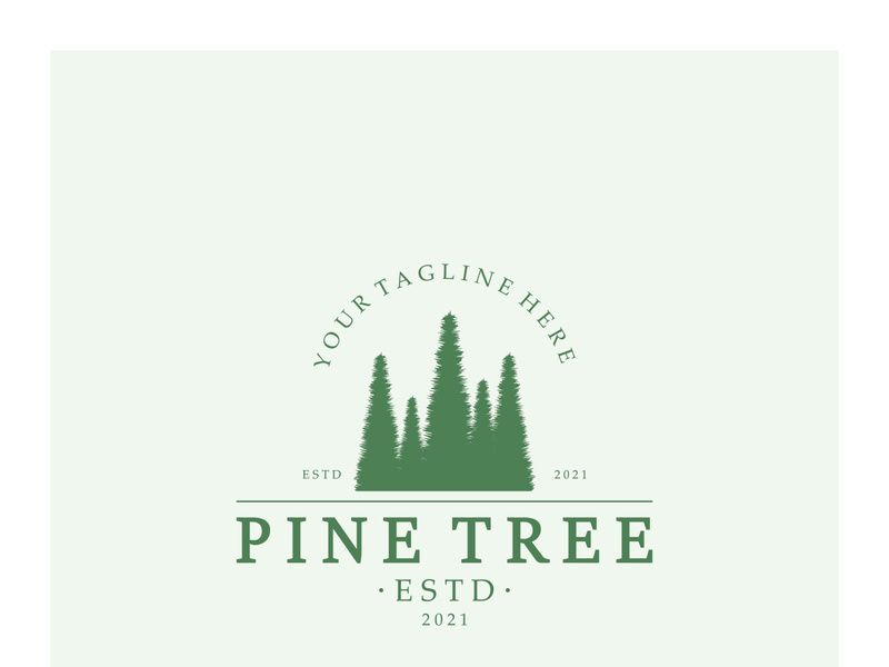 einfaches Logo für Kiefer oder Tanne, immergrün für Kiefernwald, Abenteurer, Camping, Natur, Abzeichen und Unternehmen. Vektor