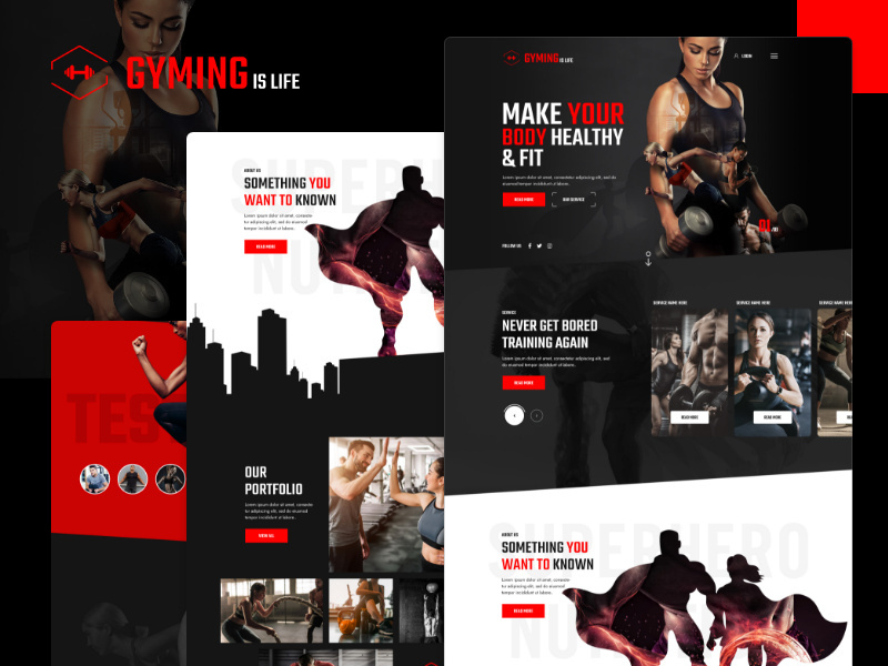 Gyming-Is-Life Template - UI Adobe Photoshop