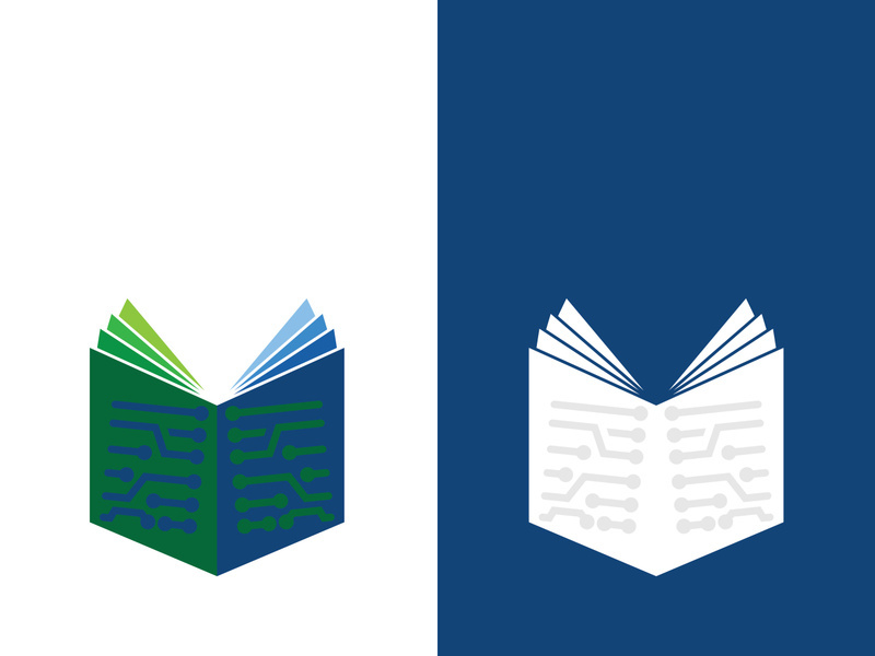 Digital book logo technology vector icon design