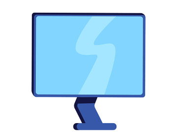 Desktop monitor flat color vector object preview picture