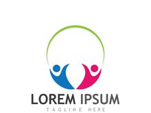 Community of people logo design with creative idea.