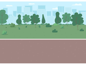 Park way flat color vector illustration preview picture