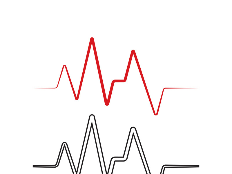 Heart beat pulse line hospital logo