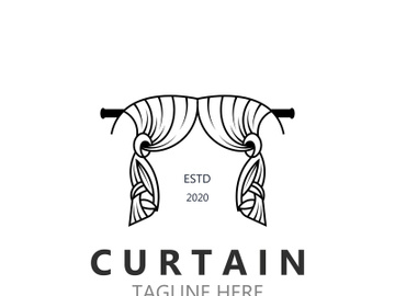 Curtain logo decoration style minimalist elegant vector design illustration preview picture