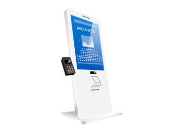 Self service ticket counter realistic vector illustration preview picture