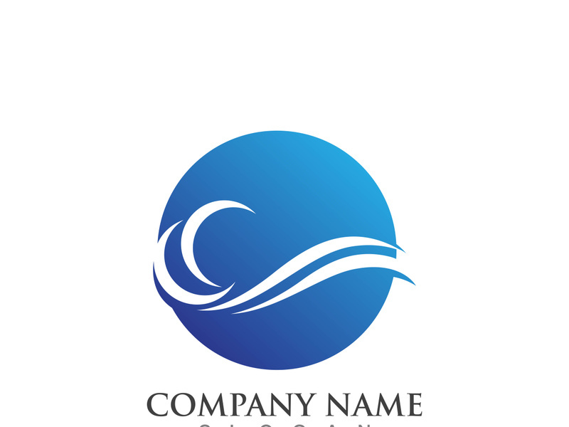 Water wave icon vector illustration design logo