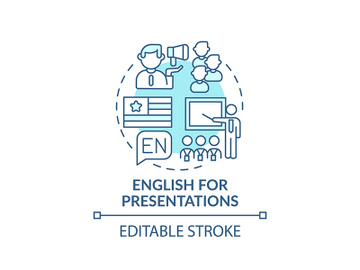 English for presentations concept icon preview picture