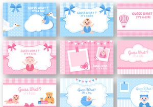 30 Birth Photo is it a Boy and Girl Cartoon Illustration