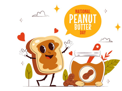 10 National Peanut Butter Day Illustration