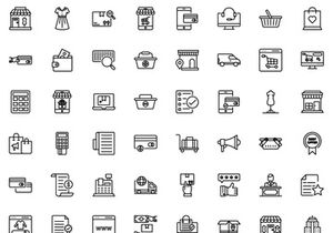 Set of Shopping and Commerce Icons