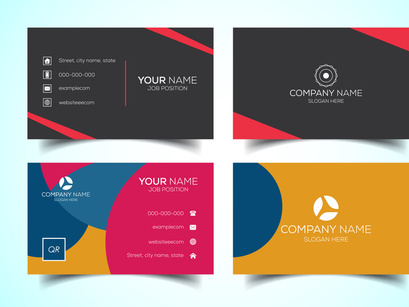 10 Double-sided creative and modern business card template. Vector illustration