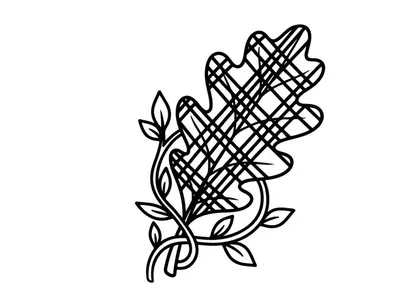 Decorative leaf illustration for design projects. Artistic botanical drawing for creative use.