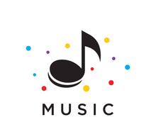 Creative musical note logo abstract design for vocal , music , course, choir, singer , education , concert.