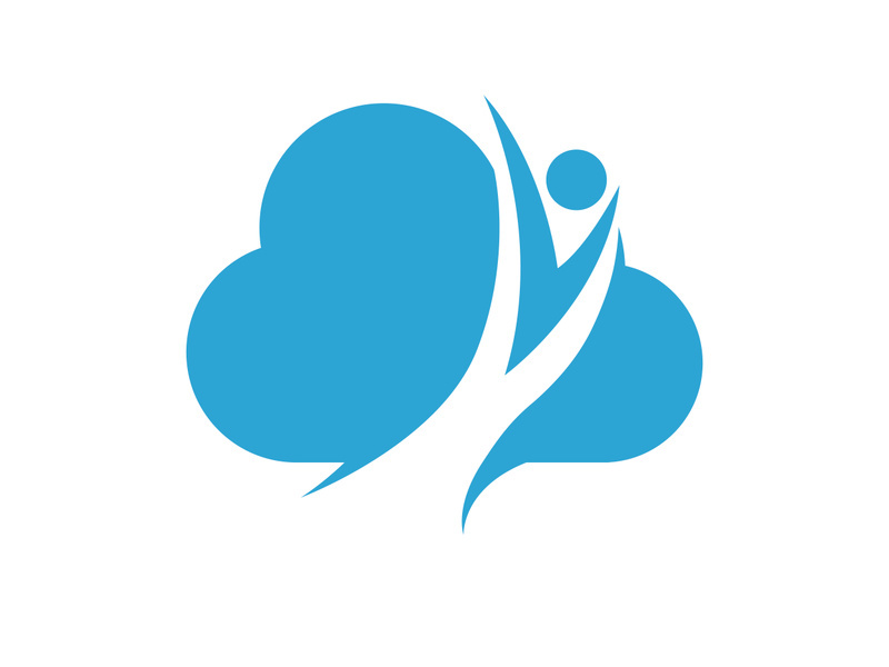 Blue cloud icon logo vector