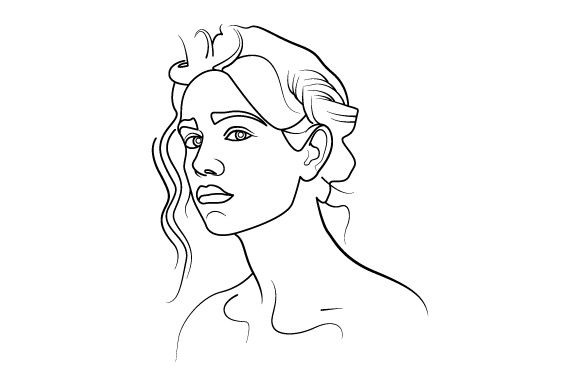 Line Art Flower Drawing Women
