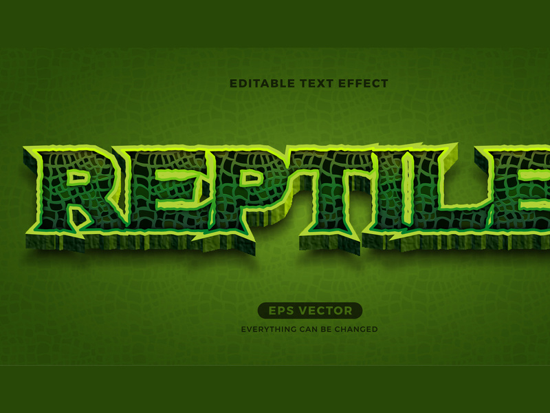 Reptile editable text effect style vector