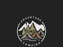 Camping tent logo Outdoor adventure vintage design emblem vector illustration