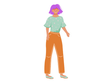 Dancing teenager girl flat vector illustration preview picture