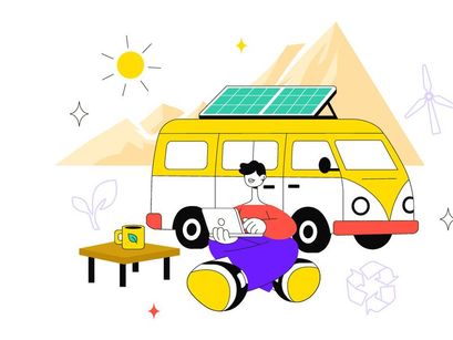 10 Sustainable Van Life Illustration