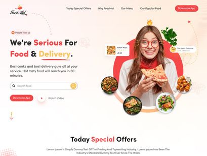 Food Hut (Food Ordering Responsive Design)