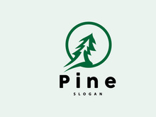 Pine Tree Logo, Luxurious Elegant Simple Design